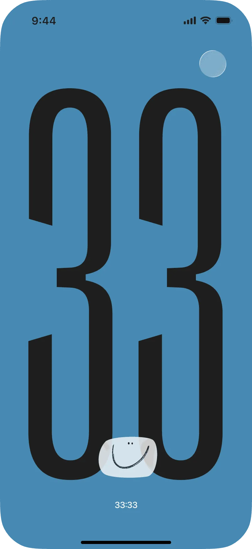 blue theme timer screen
