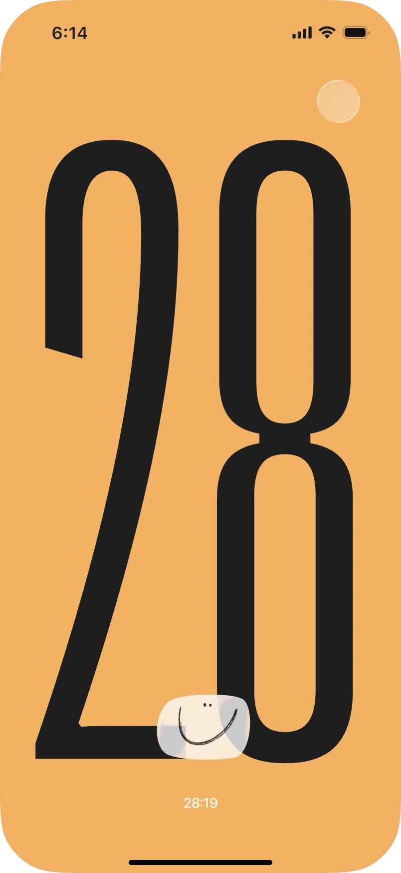 amber theme timer screen