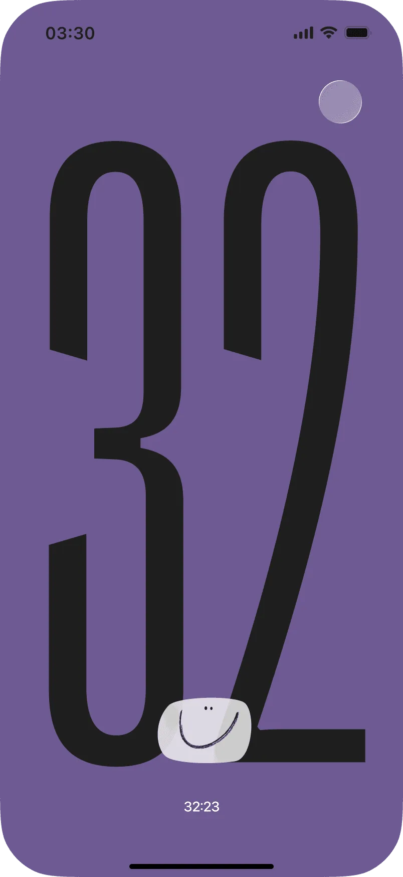 purple theme timer screen